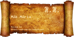 Mák Mária névjegykártya